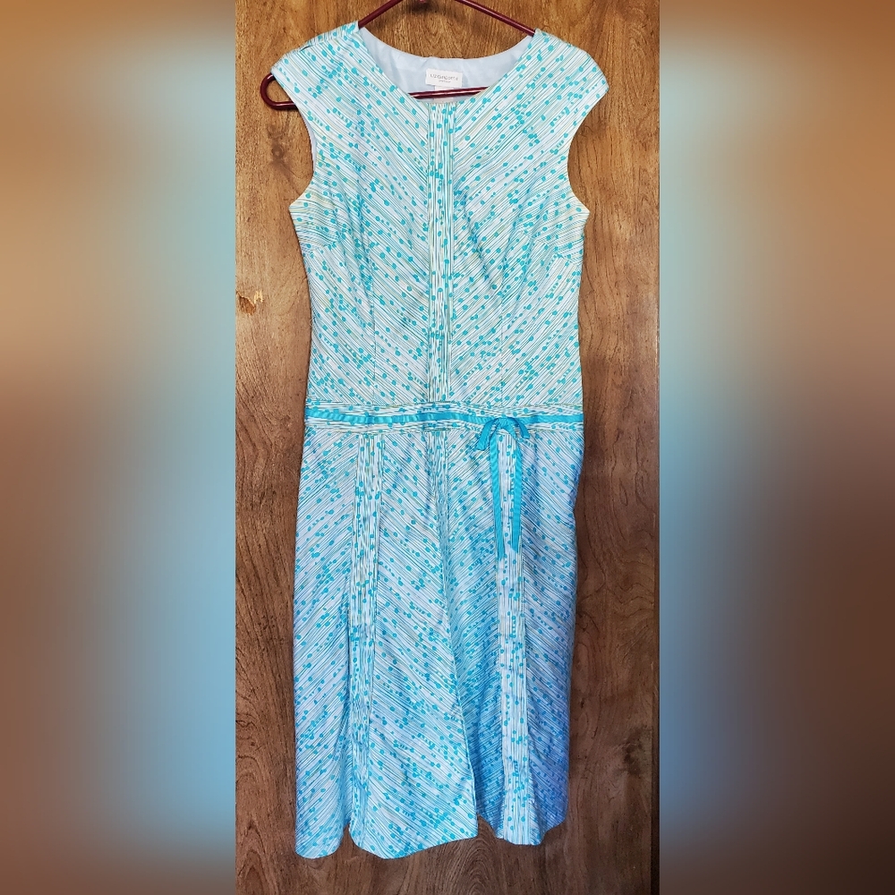 Liz Claiborne Blue Print Fit & Flare Dress 4